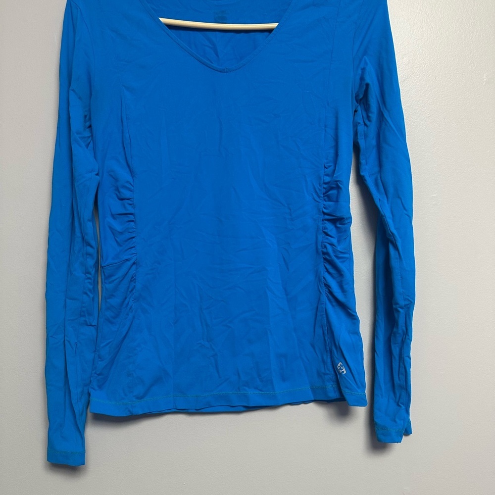 **3 for $15**Jockey Ruched Blue Long Sleeve Top Medium